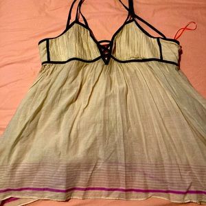 Free people intimate mini dress w leather straps.